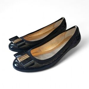 NEW Kate Spade New York Patent Leather Black Ballet Flats Womens 9.5